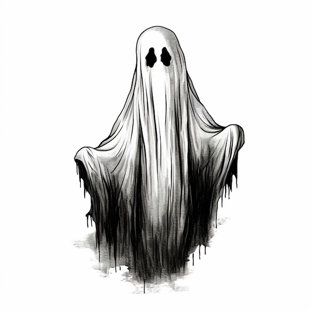Photo le dessin numérique du fantôme d'halloween