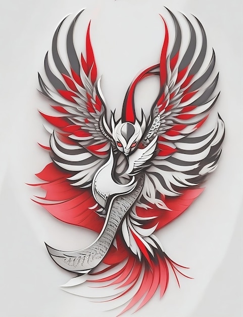 un dessin d'un oiseau garuda symbole indonésien