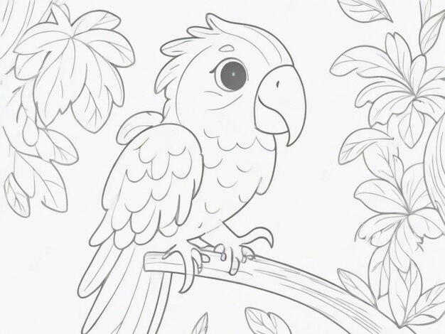 Photo un dessin d'oiseau pour enfants à colorier