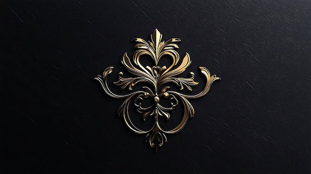 Un dessin orné d'or sur un fond noir