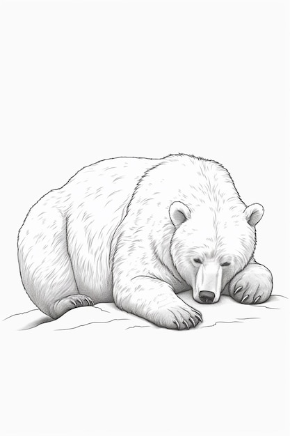 dessin d'un ours allongé sur le sol