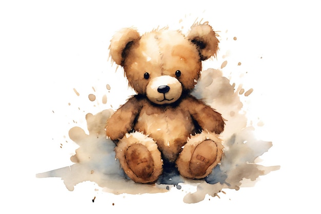 Un dessin d'un ours en peluche avec un nez noir et un nez brun