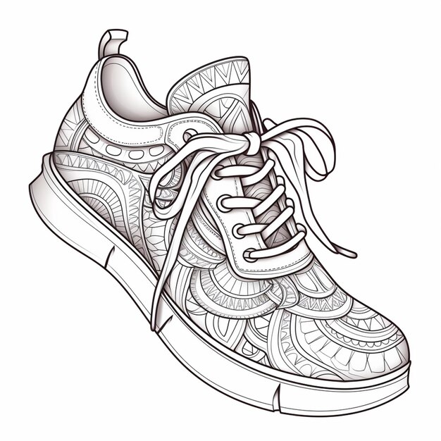 Photo un dessin d'une paire de chaussures avec une dentelle sur la semelle générative ai