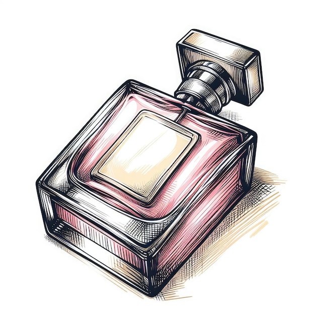 Un dessin de parfum, une rêverie, une illustration rêveuse de la beauté parfumée.