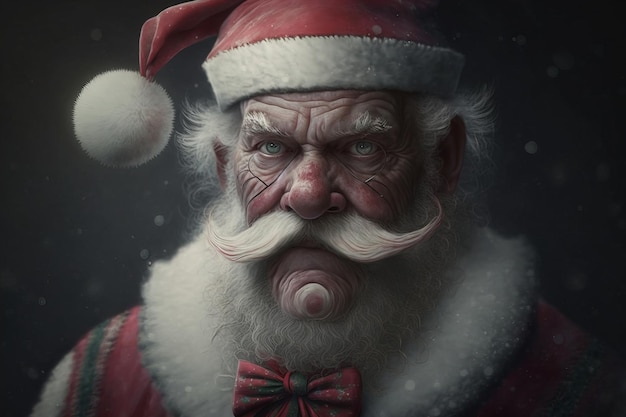 Un dessin d'un Père Noël féroce la veille de Noël