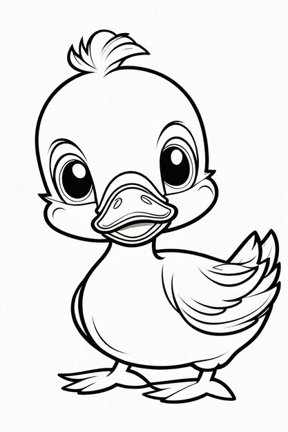 Un dessin de photo de canard Illustration pour les enfants page de coloration 855