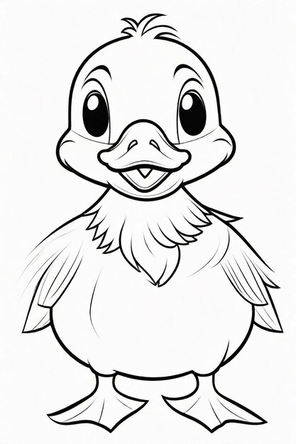 Photo un dessin de photo de canard illustration pour les enfants page de coloration 855