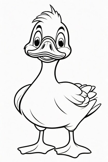 Un dessin de photo de canard Illustration pour les enfants page de coloration 855