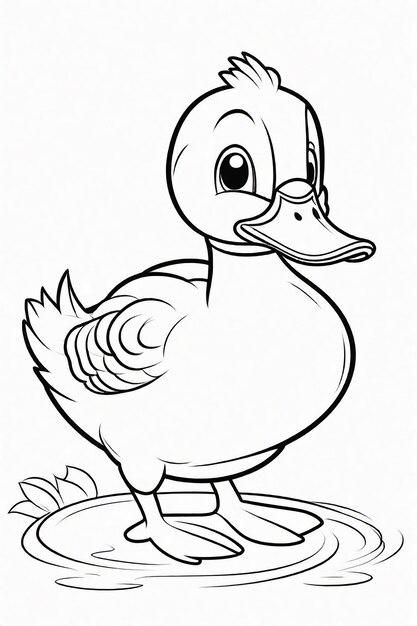 Un dessin de photo de canard Illustration pour les enfants page de coloration 855