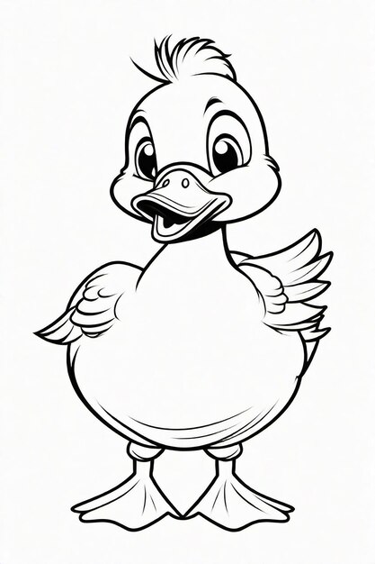 Un dessin de photo de canard Illustration pour les enfants page de coloration 855