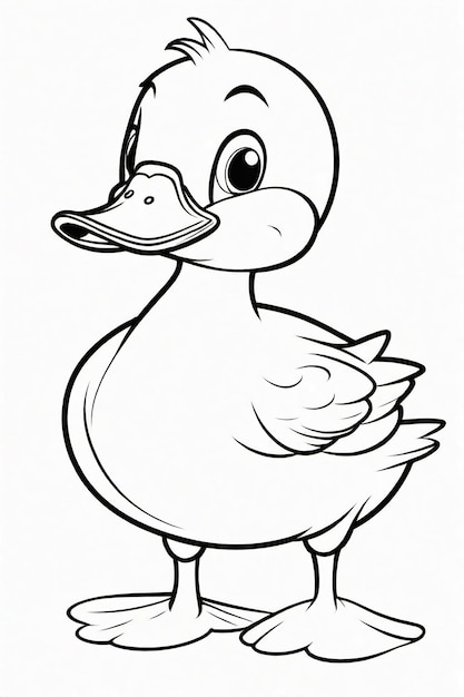 Un dessin photo d'une illustration de canard pour enfants à colorier