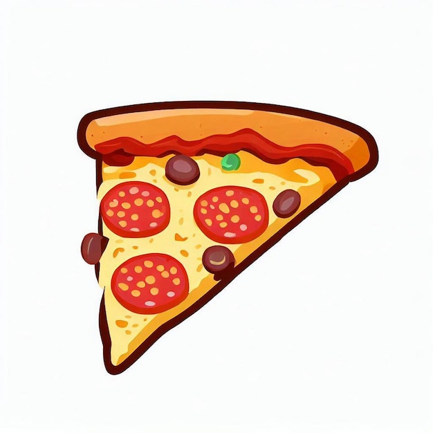 un dessin d'une pizza avec différentes garnitures dessus