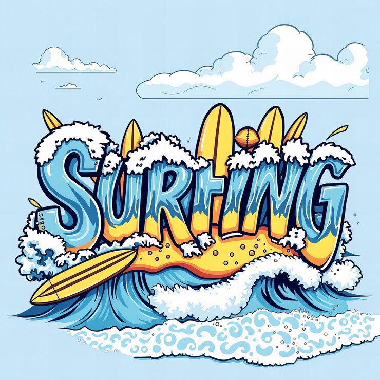 Photo un dessin d'une planche de surf qui dit surfs