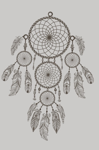un dessin d'une plume et de plumes