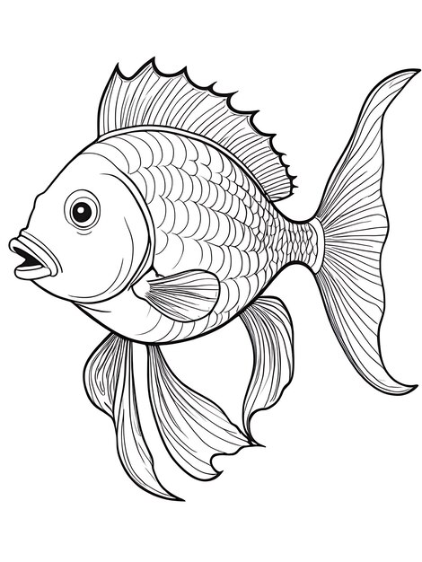 un dessin de poisson avec le mot poisson dessus