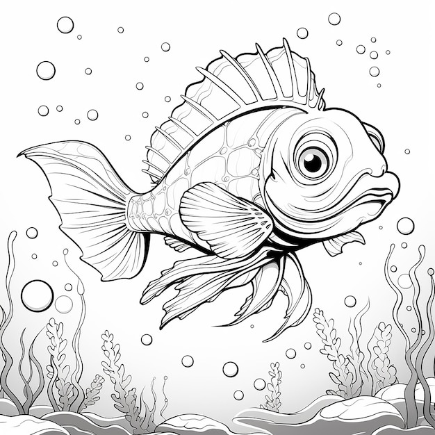 un dessin d'un poisson qui a le mot poisson dessus