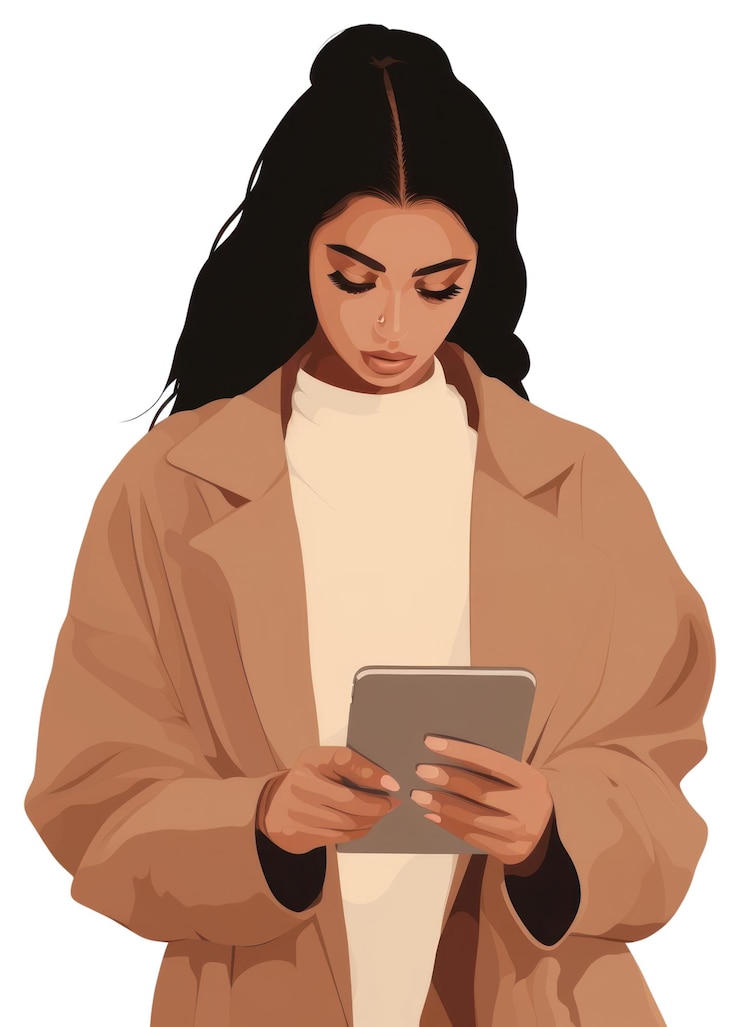 Photo dessin de portrait de tablette png