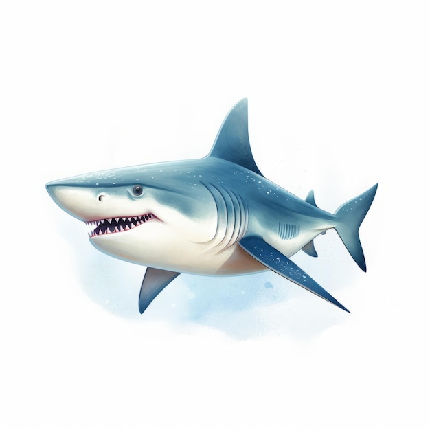 dessin de requin sur fond blanc