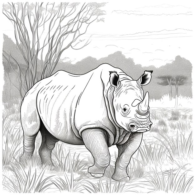 le dessin d'un rhinocéros