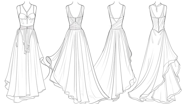 dessin d'une robe de mariée
