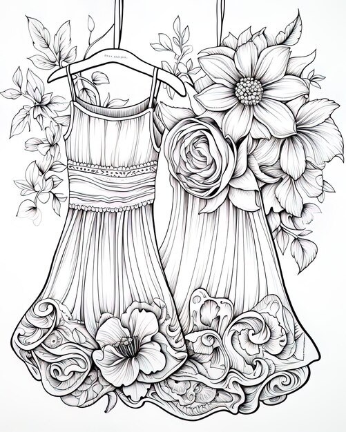 Photo un dessin d'une robe qui dit mariée sur elle