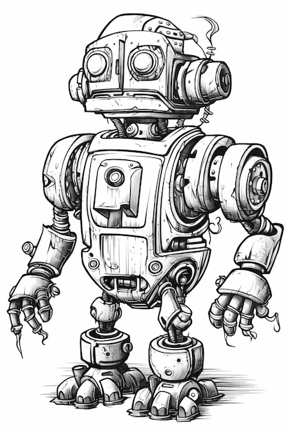 Un dessin d'un robot