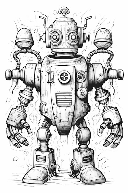 Un dessin d'un robot