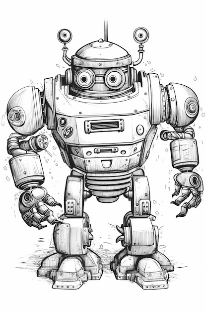 Un dessin d'un robot