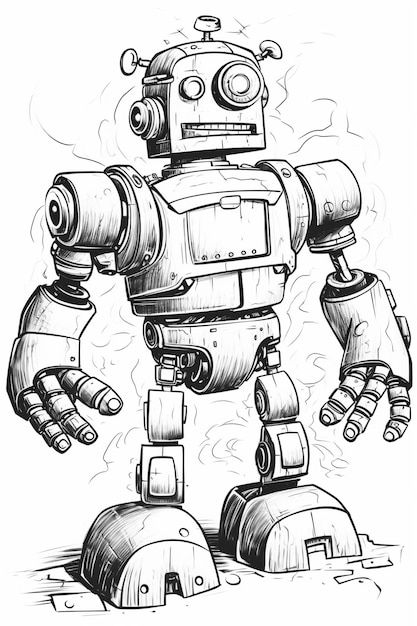 Un dessin d'un robot