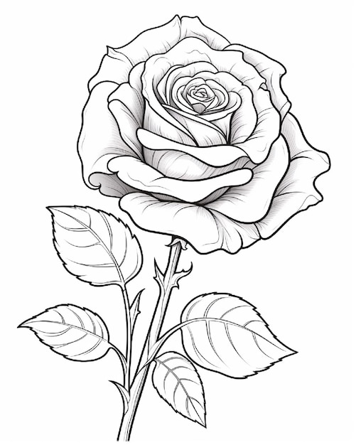 Photo un dessin d'une rose avec les mots 