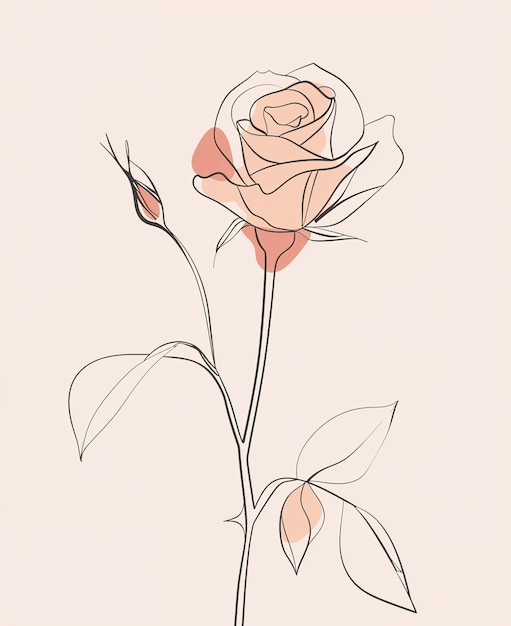 Photo un dessin d'une rose avec le nom de rose dessus