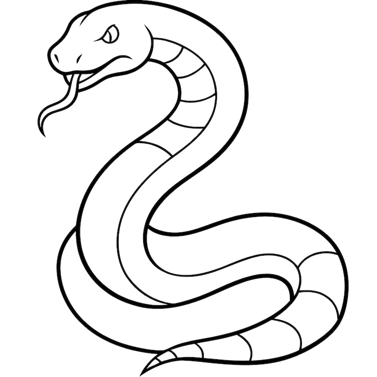 Photo un dessin d'un serpent avec un serpent dessus