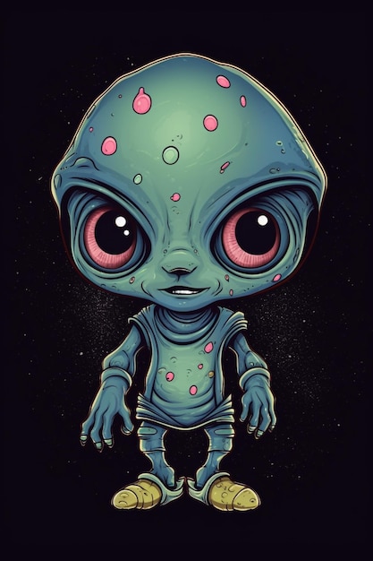 Un dessin de T-shirt d'un mignon extraterrestre