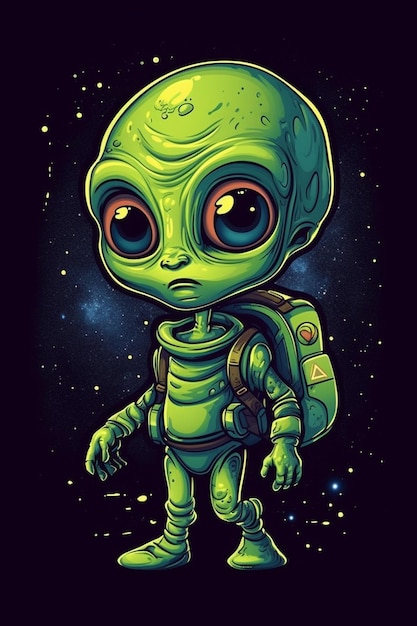 Un dessin de T-shirt d'un mignon extraterrestre