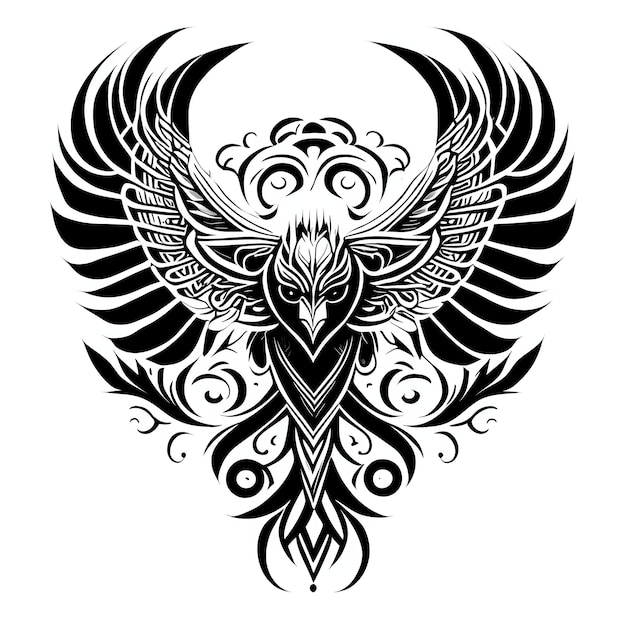 dessin de tatouage d'aigle tribal