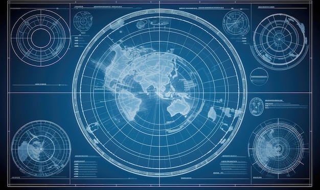 Un dessin technique détaillé de la planète Terre présente ses caractéristiques géologiques Création à l'aide d'outils d'IA génératifs