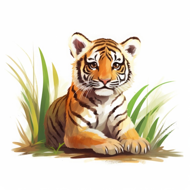 dessin de tigre sur fond blanc