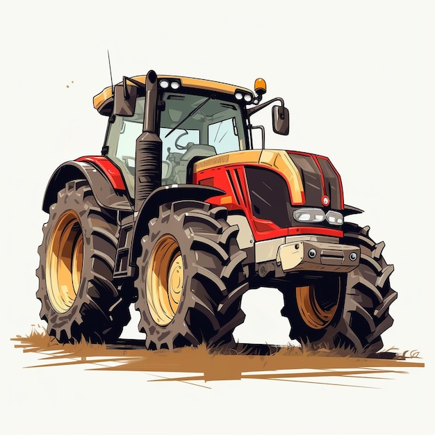 un dessin d'un tracteur avec les mots " le mot " dessus.