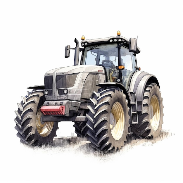 un dessin d'un tracteur avec les mots " le tracteur " dessus.