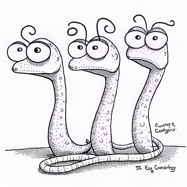 Photo un dessin de trois serpents avec les mots la petite sirène dessus
