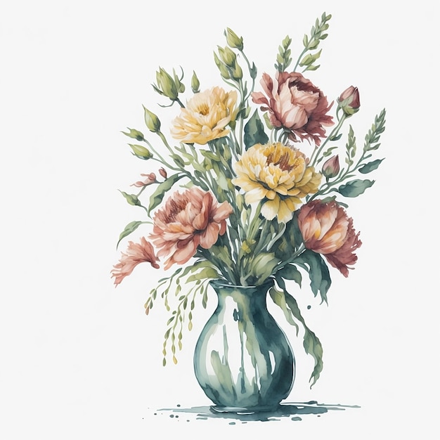 Un dessin d'un vase de fleurs qui dit " le mot " dessus "