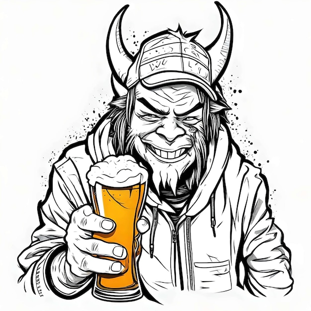 dessin vectoriel de dessin animé de bière