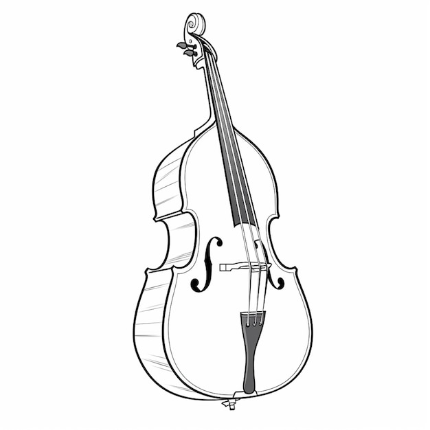 Photo un dessin d'un violoncelle avec un arc et un arc dessus