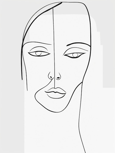 Photo un dessin d'un visage de femme avec un visage dessiné dessus.