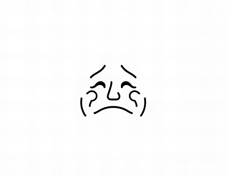 Photo un dessin d'un visage avec les mots triste dessus
