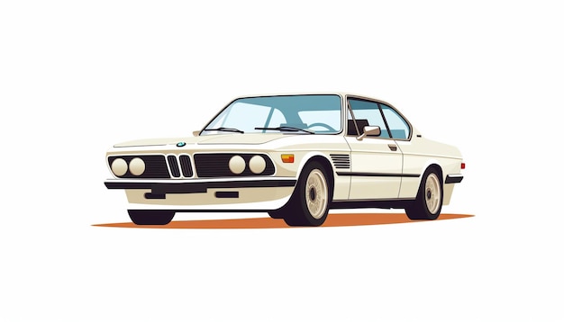 Un dessin d'une voiture bmw blanche