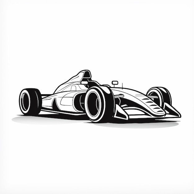 un dessin d'une voiture de course avec le mot course dessus