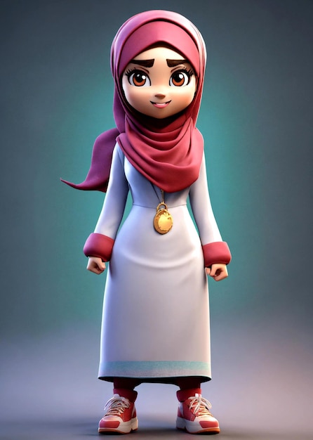 Des dessins animés en 3D d'un Arabe souriant