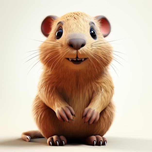 Des dessins animés en 3D, un mignon capybara.