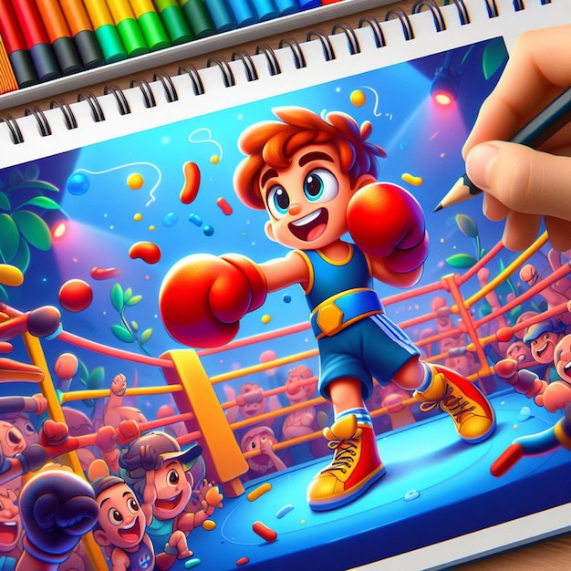 Photo des dessins animés de boxe et de combat